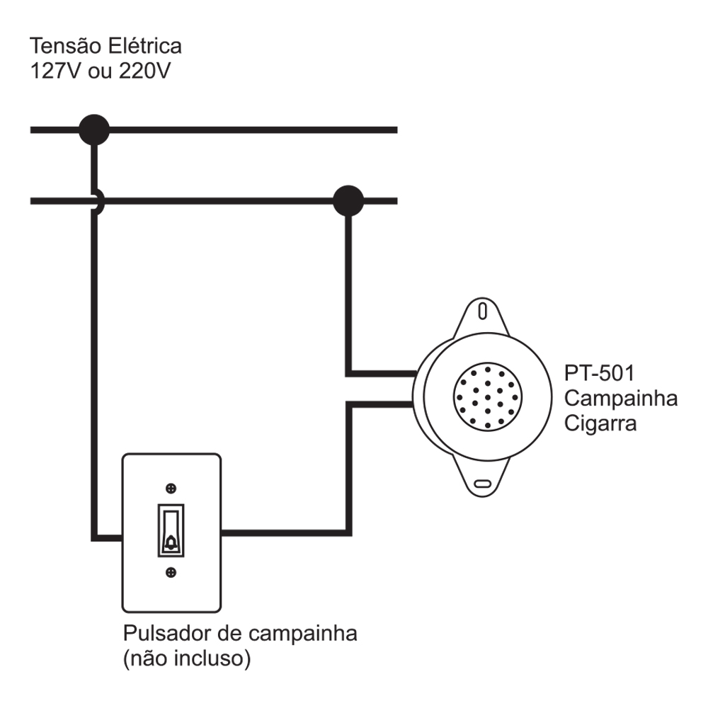pulsador de campainha + campainha